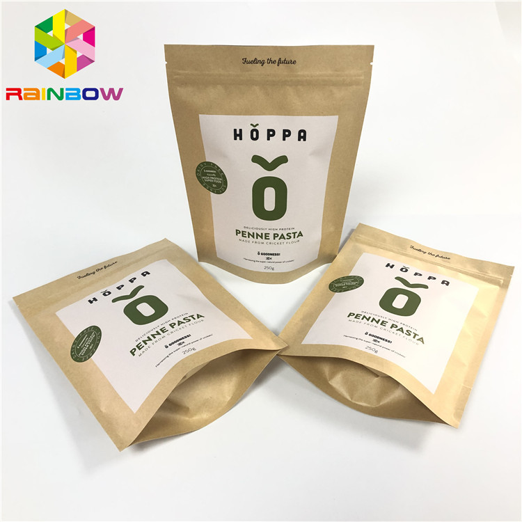 재밀봉할 수 있는 맞춘 인쇄된 갈색인 대형 지대는 팁을 패키징하는 지플록식 종이를 견딥니다