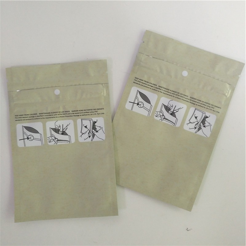 맞춘 인쇄된 3.5g 크라프트지 페이퍼 컬러 플라스틱 마일라 지플록식 차일드 프로프 팁 아이들 저항하는 잡초 패키징 테플론제 백