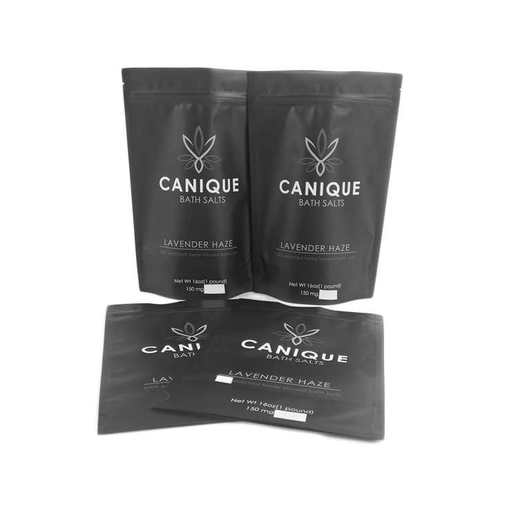 냄새 증명 가방 식품 등급 지퍼 백 드라이 플라워 종자 금속성 빛나는 은 커스텀 로고 16OZ 목욕 소금 마일라 가방