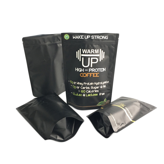 골드 프린팅 커피백 무광택 검정색 피니쉬 포일은 지퍼 패키징 테플론제 백을 견딥니다