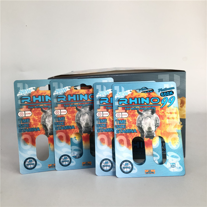 남자 향상 피임약을 위한 코뿔소 99 500k 두배 홀 3D 라이노 카드