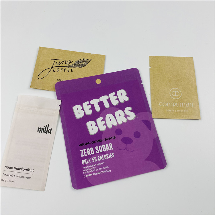 디지털 프린팅 MOPP 지플록식 퇴비성 샤쉐 플랫 백 23x35cm