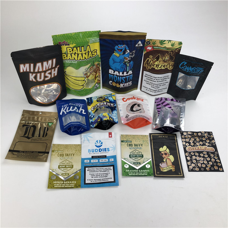 CBD 3.5g 어수룩한 사람 쿠키 가방 냄새 증명 마일라 어린이에게 안전한 포일 파우치 포장