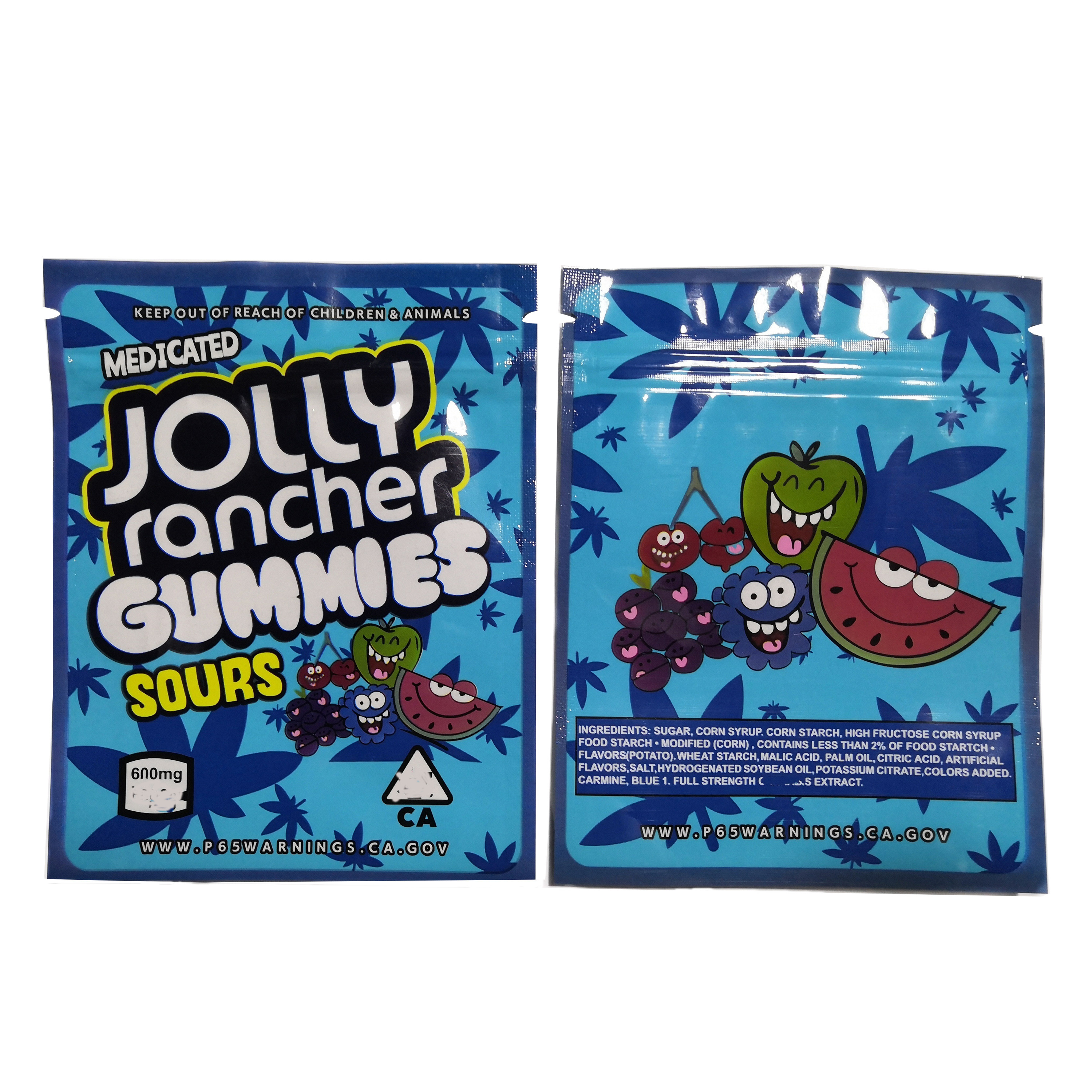 200개 마이크 CBD 검미 캔디 마일라 가방 THC 인도 대마