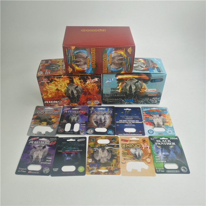 캡슐을 위한 최고 표범 FDA 성 피임약 3D 코뿔소 기포 카드