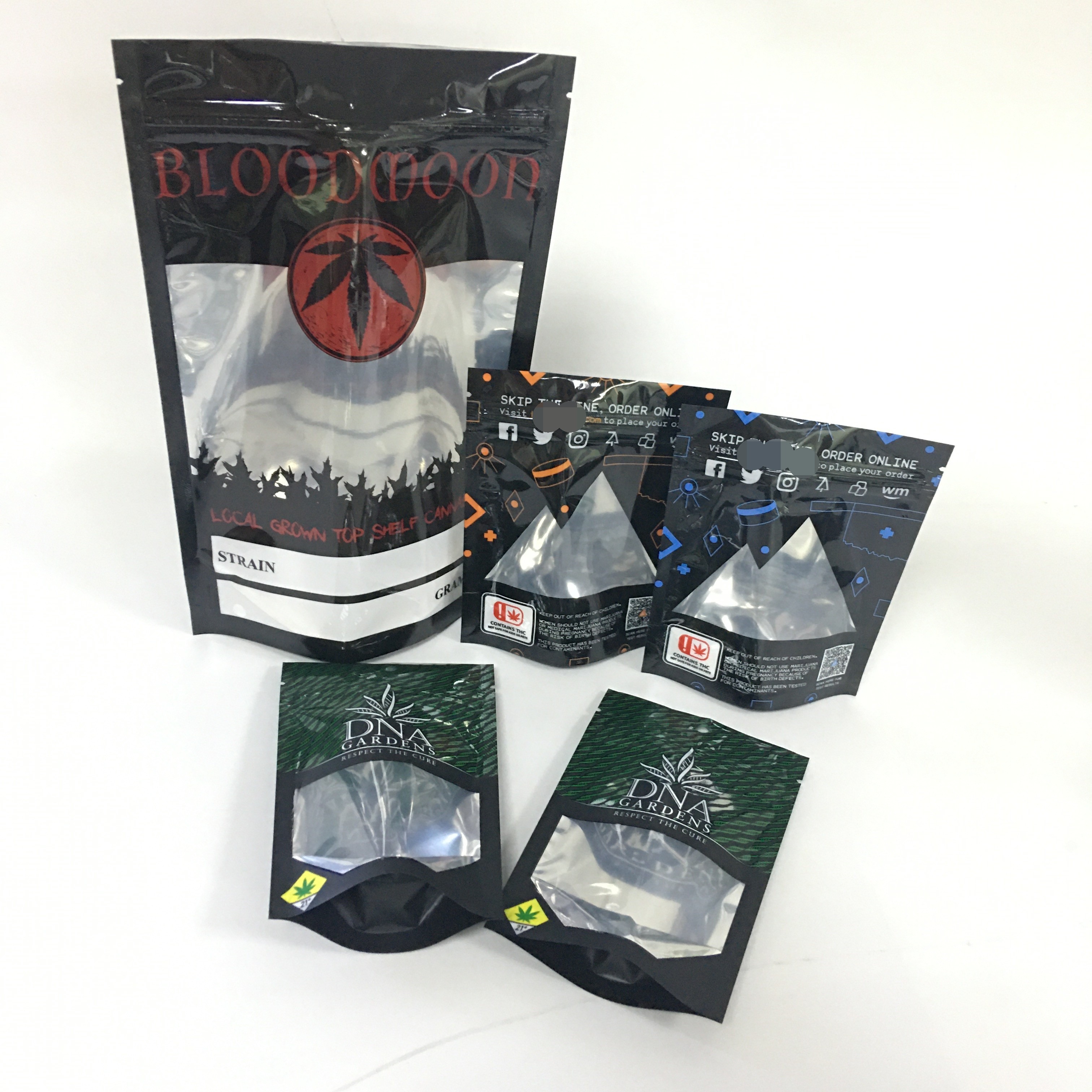 파우더 CMYK 120 마이크론 재사용할 수 있는 알루미늄 포일 작은 주머니 Cbd 고무