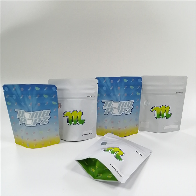 Sugar Zip Lock Mylar Stand Up Plastic Bags Smell Proof UV Printing