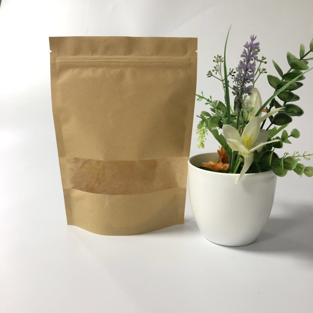 팁 커스텀 로고 위로 크래프트 지플록식 입지를 밀봉하는 식품 저장실