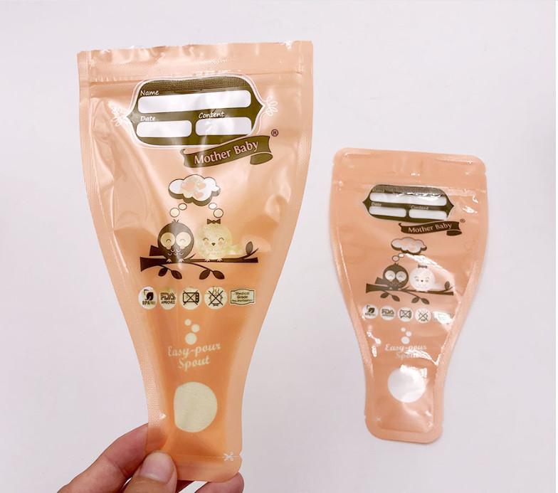 밀봉된 프리 소독된 동결 8 온스 모유 저장 백 이중 지퍼