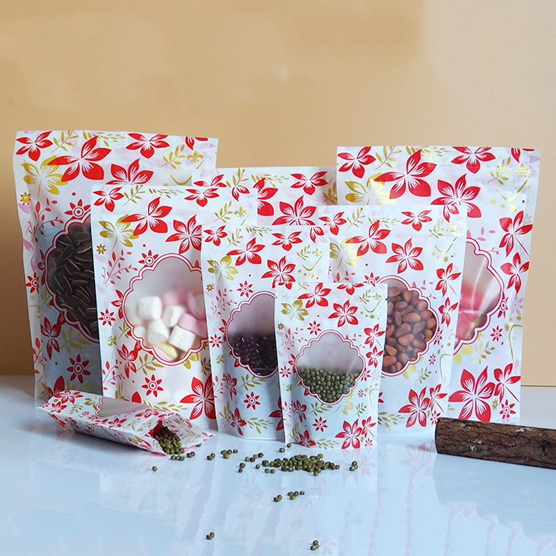 윈도우로 커스텀 로고를 패키징하는 플라스틱 파우치 위로 지퍼 광택이 나는 입지