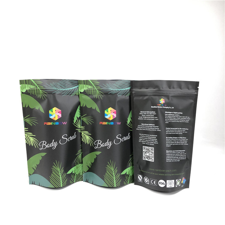 화장용 해양 목욕 소금 광택이 없는 마일라 재사용할 수 있는 Zip은 서 있는 냄새 증명을 파우치에 넣습니다