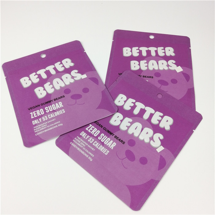 쿠키 거미 CBD 식용 곰 지퍼 호일 파우치 MOPP 200 미크론