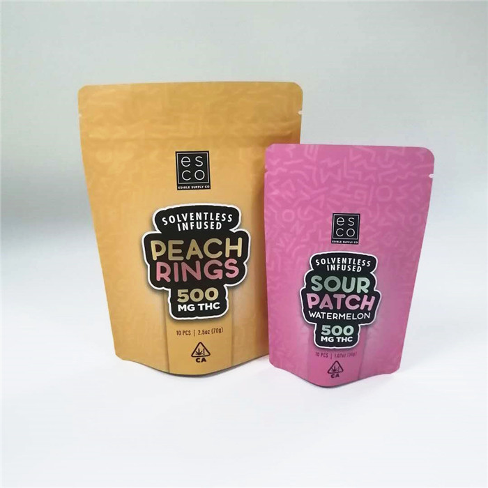 MOPP CMYK Mylar 냄새 방지 파우치 Cbd Thc 스탠드 업 지퍼 파우치