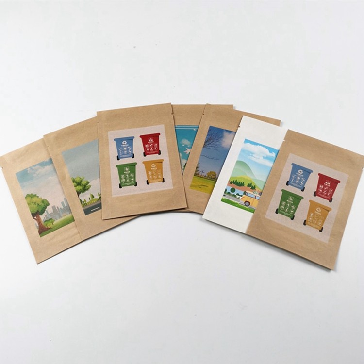 옥수수 전분 SGS MOPP 50mic 과일 종이 포장 가방 PLA 라이닝