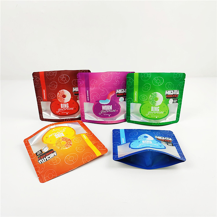 28g 80mic 1/4oz CMYK 마일라 포장 백 FSC 매트 CBD 마일라 백