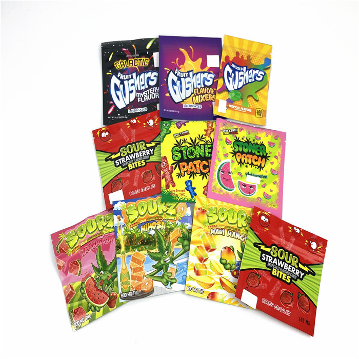 사용자 지정 소프트 터치 지플락 인쇄 냄새 증거 스탠드 아이 저항 열 씰 플라스틱 매트 잡초 디자인 마일라 가방