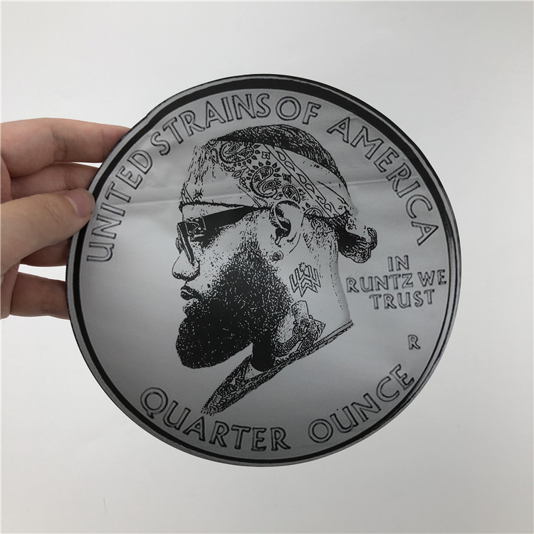 소프트 터치 플라스틱 3.5g 팩 Mylar 가방은 지플락 원형 7g 쿠키 파우치로 불규칙한 파우치를 잘라냅니다.