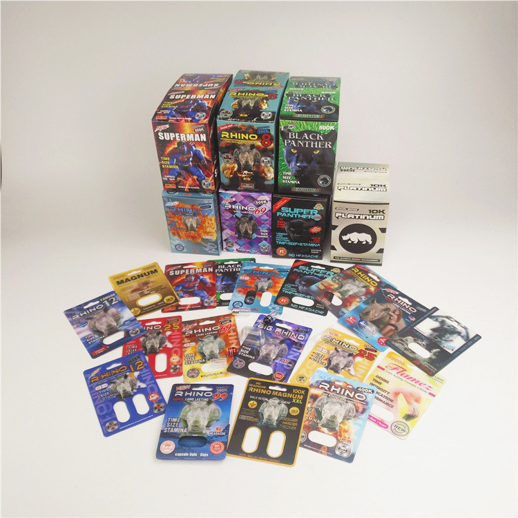 알약 Rhino 캡슐 물집 포장 종이 카드 Rhino 7 200mic 재생 종이