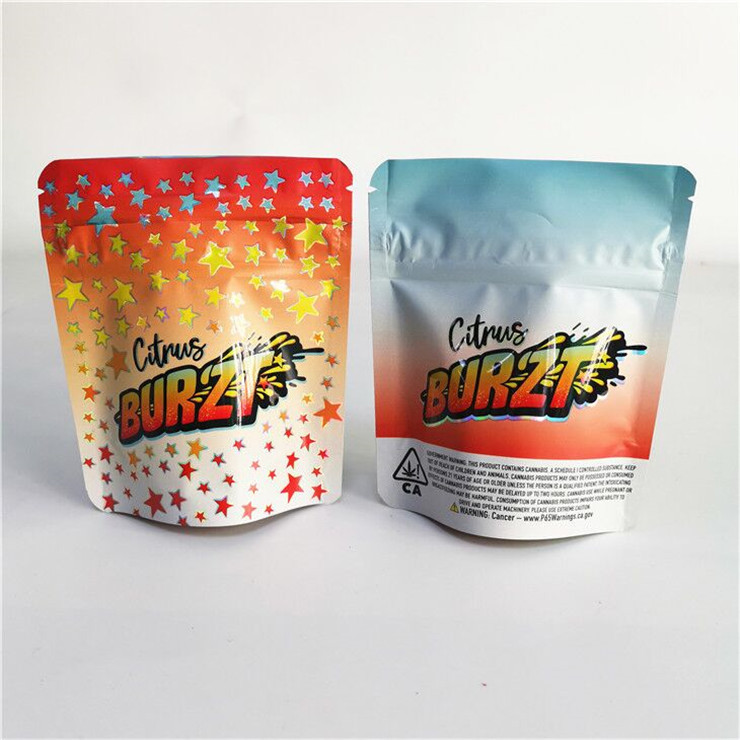 식용 광택이 없는 Mylar 알루미늄 부대 냄새 증거 Runtz 7g 35g CMYK 그라비아
