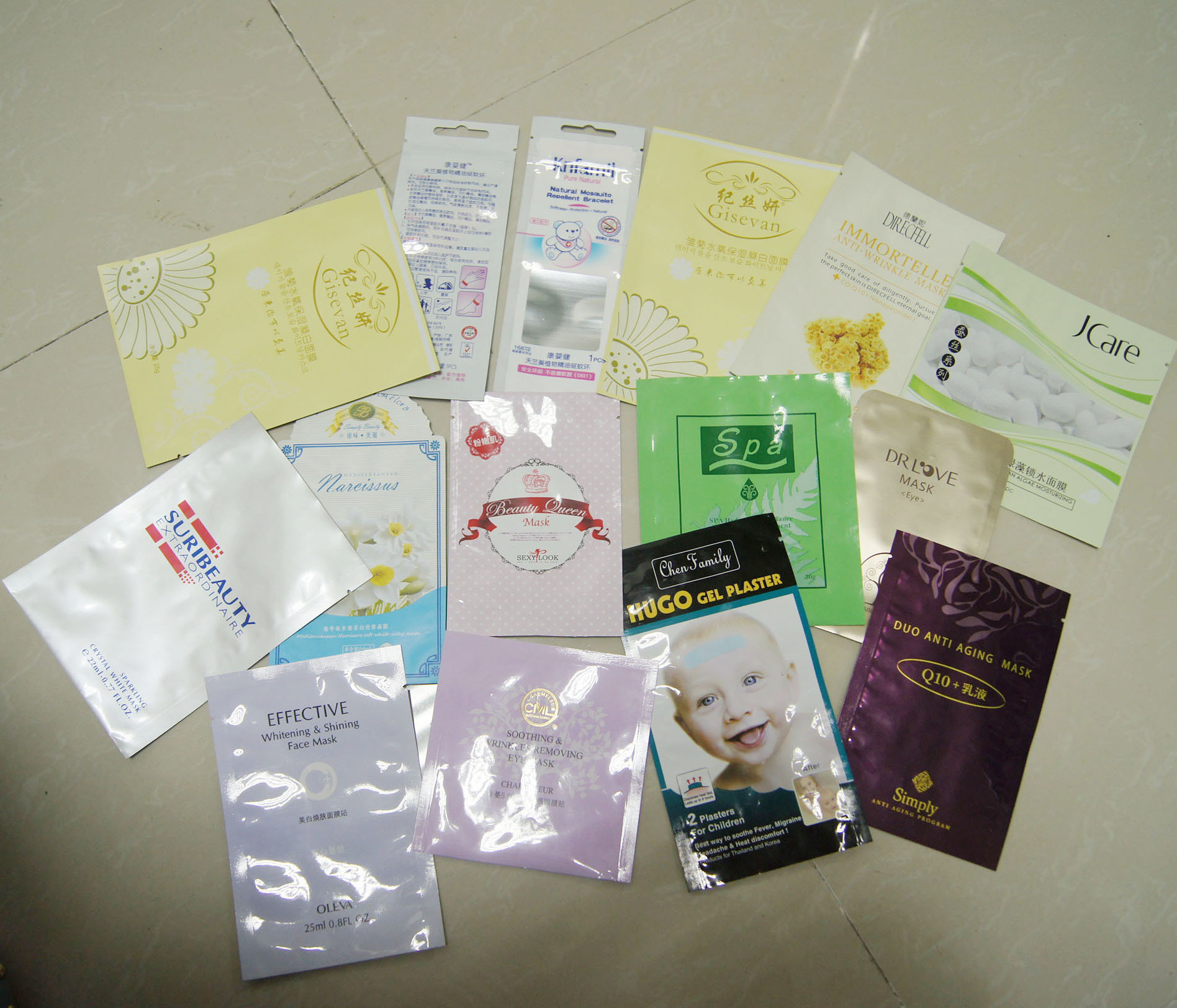 100mic 주문 화장용 부대, 3 측은 알루미늄 호일 주머니를 밀봉했습니다