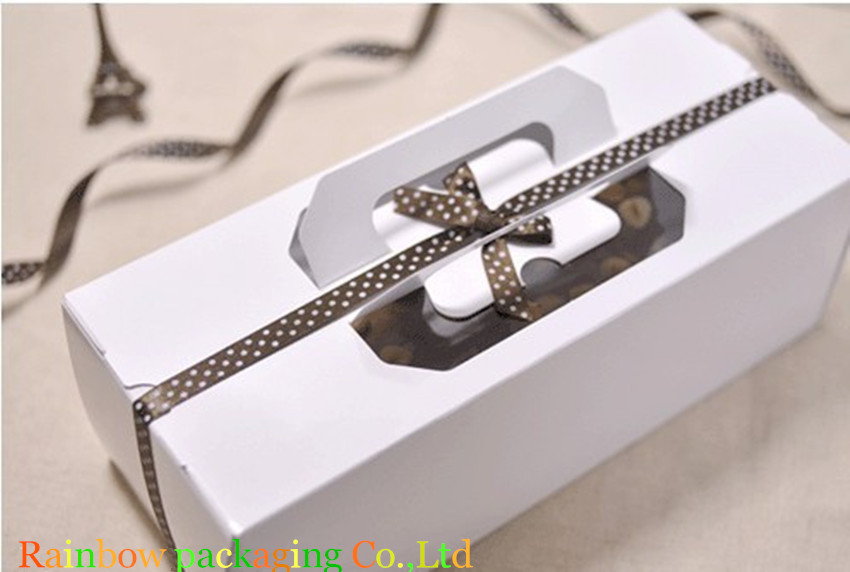 명확한 창 초콜렛 포장 상자 손잡이 재상할 수 있는 매트/광택 박판