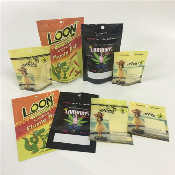 냄새 증명 재밀봉할 수 있는 지플록식 가방 불규칙한 모양 플라스틱 홀로그래프 봉지