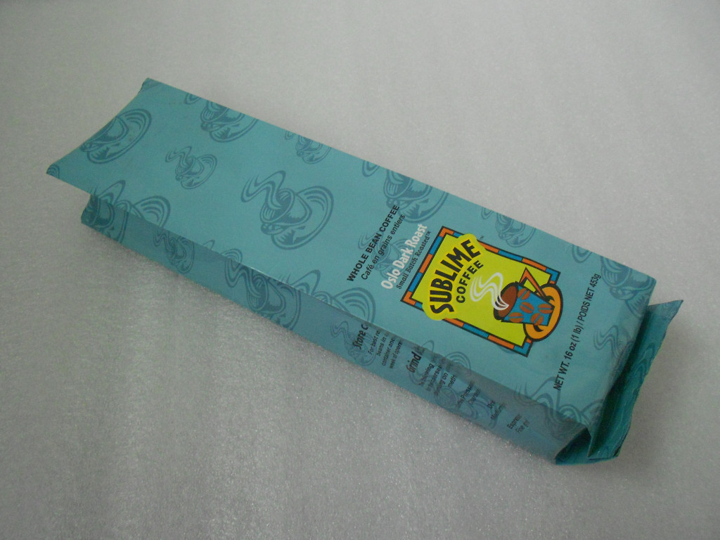 포장하는 파란 옆 삼각천 알루미늄 호일, 커피 콩 포장