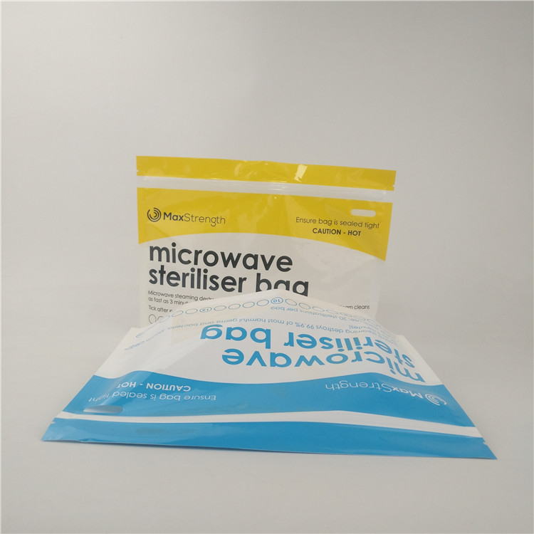 가방을 패키징하는 팁 매월 컵 소독 베이비 푸드 위로 광택이 나는 입지