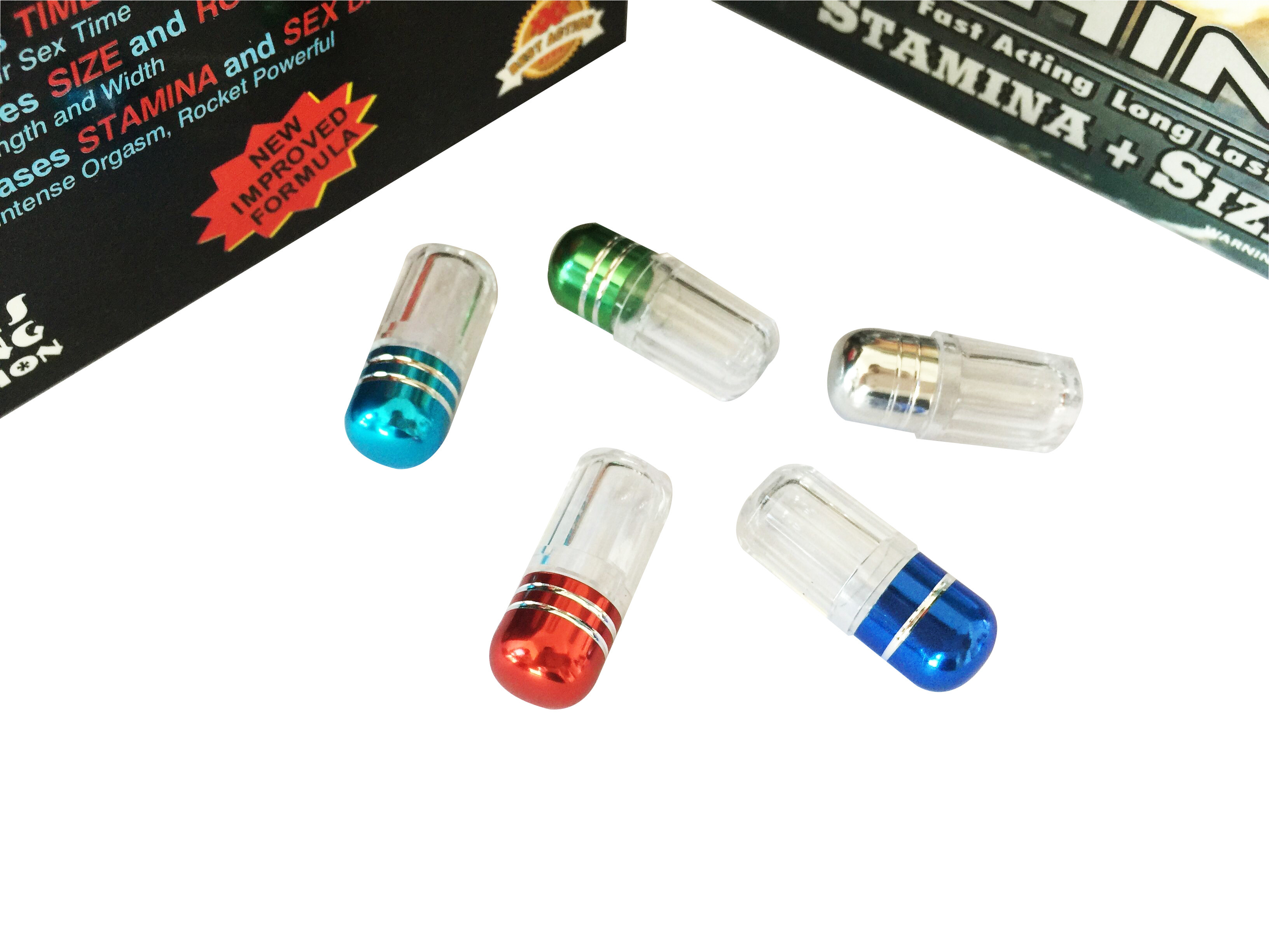 플라스틱 약 병이 빨간 코뿔소 69 남근 확대 캡슐에 의하여 탄알/성 알약 거슬립니다