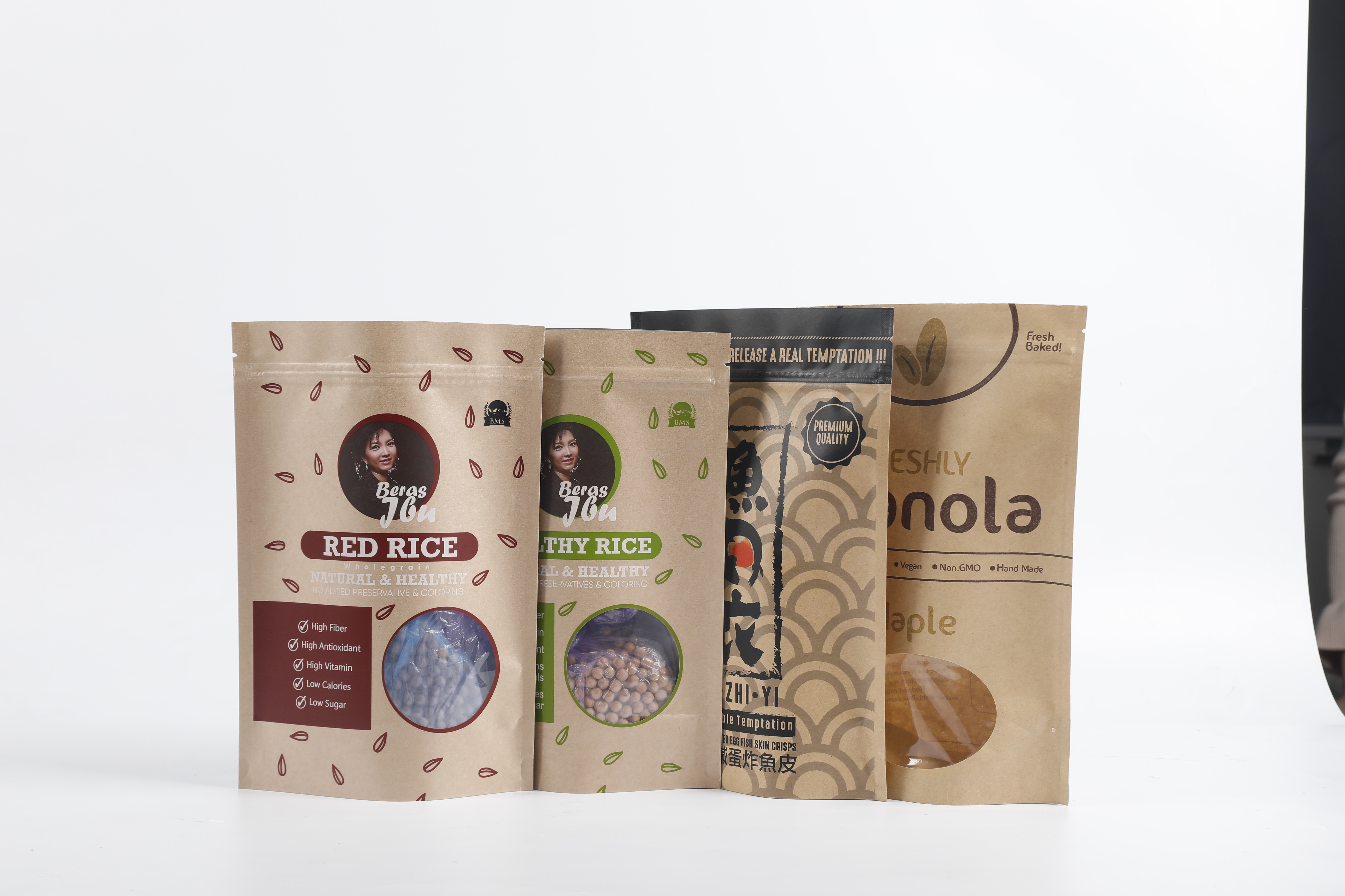 맞춘 미생물에 의해 분해된 PLA 크라프트 지 지퍼 팁은 차 식품 포장을 견딥니다