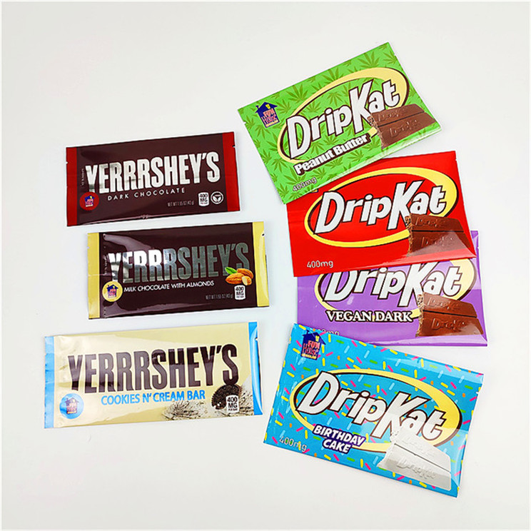 초콜릿 바 400 마그네슘 동안 맞춘 인쇄된 마일라 에더블스 안주류 가방 패키징