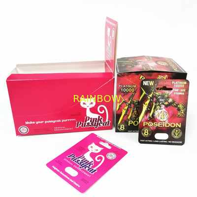 맞춘 용지 카드상자를 출력하는 광고는 박스 핑크색 호인을 패키징하는 라이노 남자 향상 피임약을 맞추어줍니다